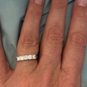 Elegant Silver Band with Sparkling Stones